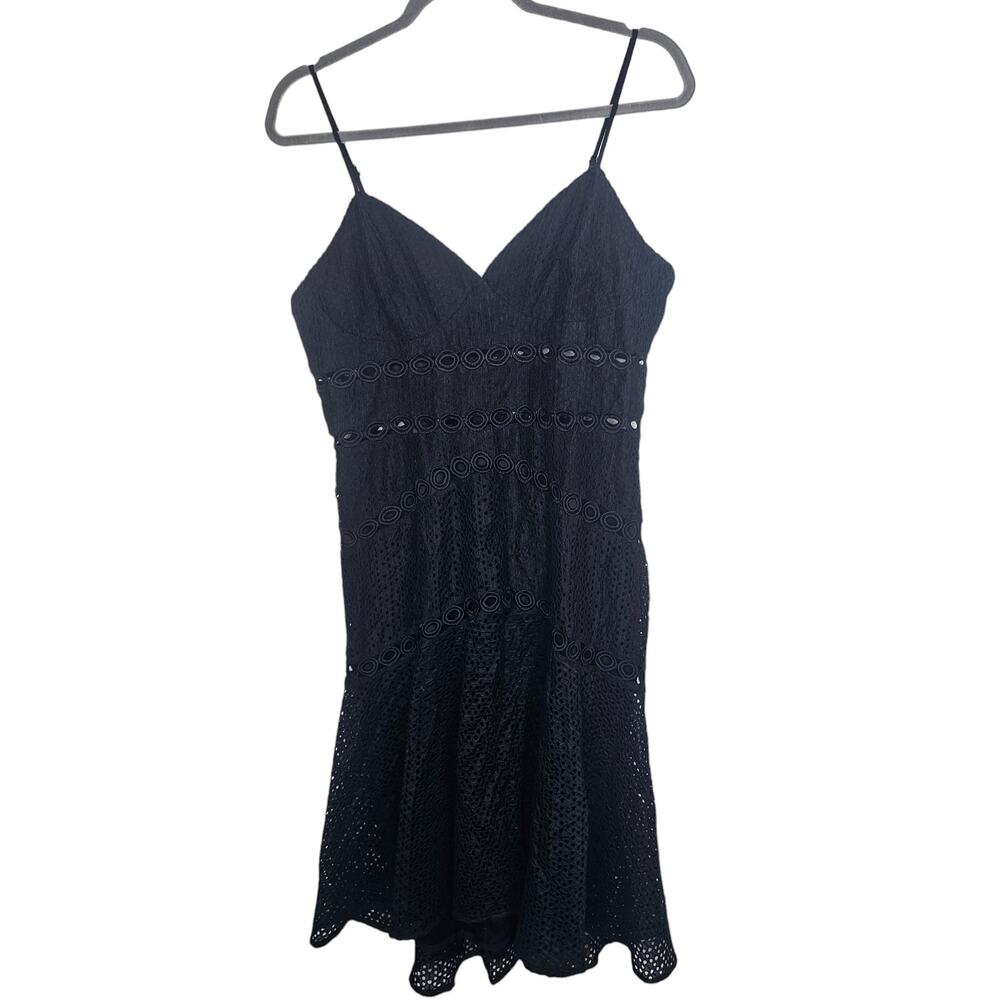 Bardot Dress Fit & Flare Dress Mini Dress Cocktail Dress Party Dress 8 Black